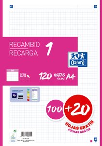RECAMBIO OXF. A4 100h 4 TAL. CD.5 FUCSIA