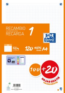 RECAMBIO OXF. A4 120h 4 TAL. CD.5 NARANJ