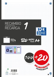 RECAMBIO OXF. A4 120h 4 TAL. CD.5 NEGRO