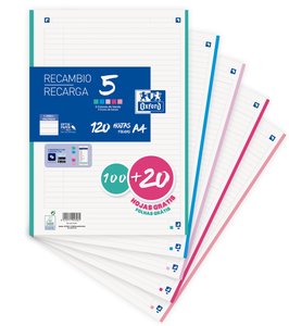 RECAMBIO OXF. A4 120h 4 TAL. HZT