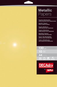PAPEL METALIZAD.A4 APLI 130g 10h ORO