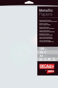 PAPEL METALIZAD.A4 APLI 130g 10h PERLA