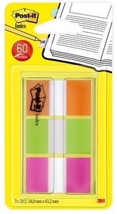 TACO BANDE POST-IT 1  3X20 VERDE,NAR,ROS