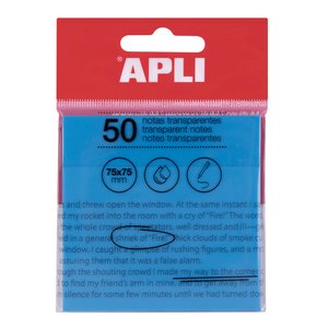NOTAS ADHESIVAS APLI 50h 75x75 TRAS.AZUL