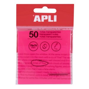 NOTAS ADHESIVAS APLI 50h 75x75 TRAS.ROSA