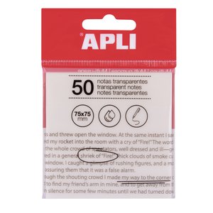 NOTAS ADHESIVAS APLI 50h 75x75 TRAS.TRAN