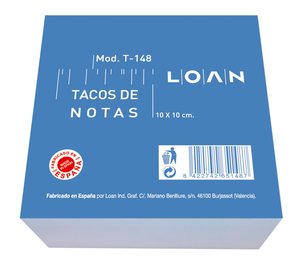 TACO NOTAS ENCOLADO BLANCO 10x10
