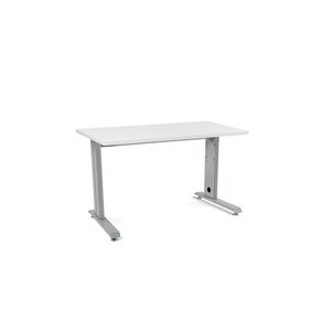 MESA ROCADA METAL 120x60 ALUMINIO/BLANCO