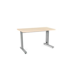 MESA ROCADA METAL 120x60 ALUMINIO/HAYA