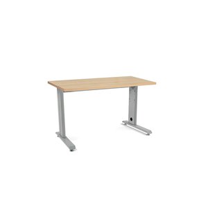 MESA ROCADA METAL 120x60 ALUMINIO/ROBLE