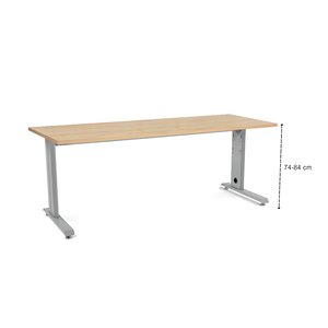 MESA ROCADA METAL 200x80 ALUMINIO/ROBLE