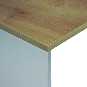 MESA ROCADA WORK 200x80 ALUMINIO/ROBLE