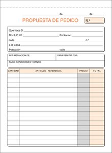 TALONARIO PEDIDOS 4º NATURAL LOAN