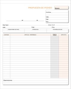 TALONARIO PEDIDOS HOLANDESA TRIPL. LOAN