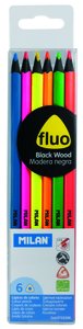 LAPICES MILAN FLUOR MADERA NEGRA EST.6