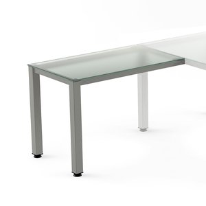 MESA ROCADA EXEC. ALA 100x60 AL/CRISTAL
