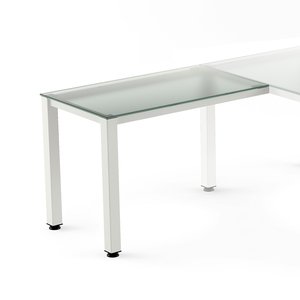 MESA ROCADA EXEC. ALA 100x60 BL/CRISTAL