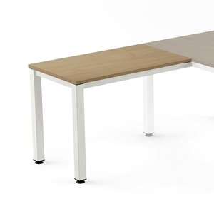 MESA ROCADA EXEC. ALA 100x60 BL/ROBLE
