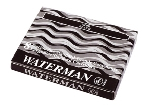 TINTA ESTILOG.WATERMAN 8 CART.NEGRO