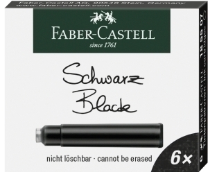 TINTA ESTILOG.FABER CAJA 6 CART.NEGRO