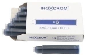 TINTA ESTILOG.INOXCROM CAJA 6 CART.AZUL