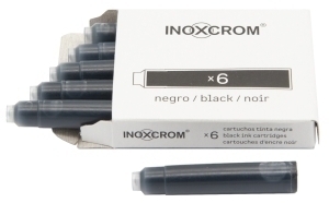 TINTA ESTILOG.INOXCROM CAJA 6 CART.NEGRO