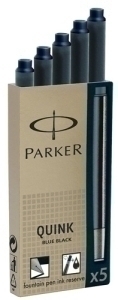 TINTA ESTILOG.PARKER 5 CART.AZUL NEGRO