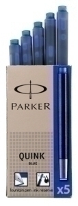 TINTA ESTILOG.PARKER 5 CART.AZUL PERMAN.