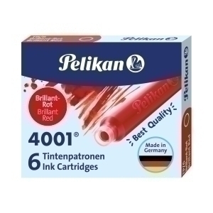 TINTA ESTILOG.PELIKAN 6 CART.TP/6 ROJO