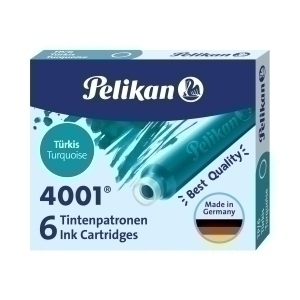 TINTA ESTILOG.PELIKAN 6 CART.TP/6 TURQU.