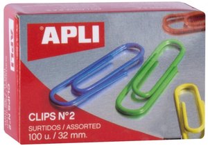 CLIP COLOR APLI Nº2 PLAST.Cj.100
