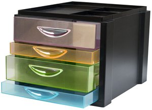 MODULO OLEF 4 CAJONES NEGRO/TRAS
