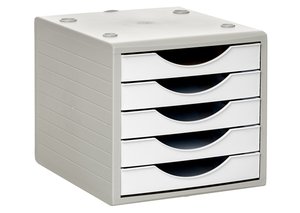 MODULO 5 CAJONES GRIS/BLANCO