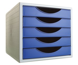 MODULO 5 CAJONES GRIS/AZUL