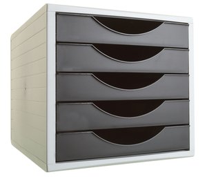 MODULO 5 CAJONES GRIS/NEGRO