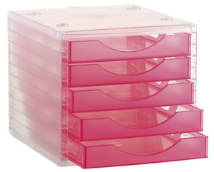 MODULO 5 CAJONES CRISTAL/FUCSIA