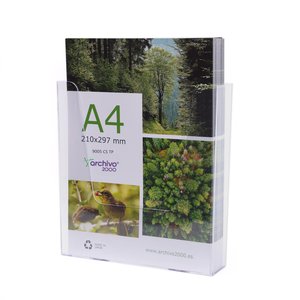 EXPOSITOR MURAL A4 VERT.ANTIMICR.CRISTAL