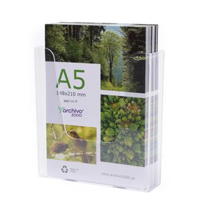 EXPOSITOR MURAL A5 VERT.ANTIMICR.CRISTAL