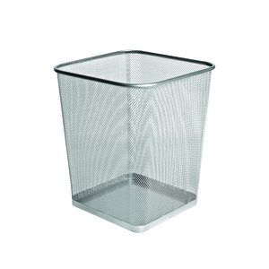 PAPELERA FOROFIS METAL CUADRADA PLATA