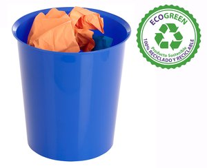 PAPELERA PLASTICO CERRADA A.2000 AZUL