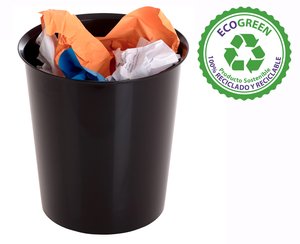 PAPELERA PLASTICO CERRADA A.2000 NEGRO