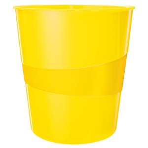 PAPELERA PLASTICO LEITZ WOW 15L AMARILLO