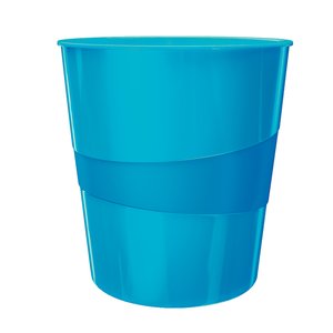PAPELERA PLASTICO LEITZ WOW 15L AZUL