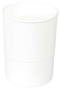 PORTA LAPICES PLASTICO REDONDO BLANCO