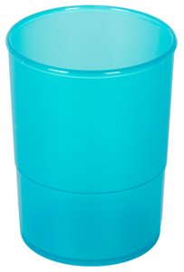 PORTA LAPICES PLASTICO REDONDO TR. AZUL