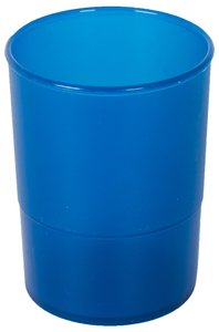 PORTA LAPICES PLASTICO REDONDO TR. AZUL