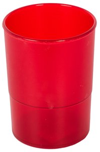 PORTA LAPICES PLASTICO REDONDO TR. ROJO