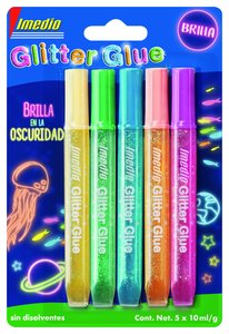 COLA GLITTER GLUE IMEDIO BRILLA OSC.B/5