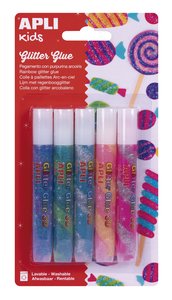 COLA GLITTER APLI ARCOIRIS 3D 5 UDS
