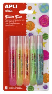 COLA GLITTER GLUE APLI LAPIZ NEON
